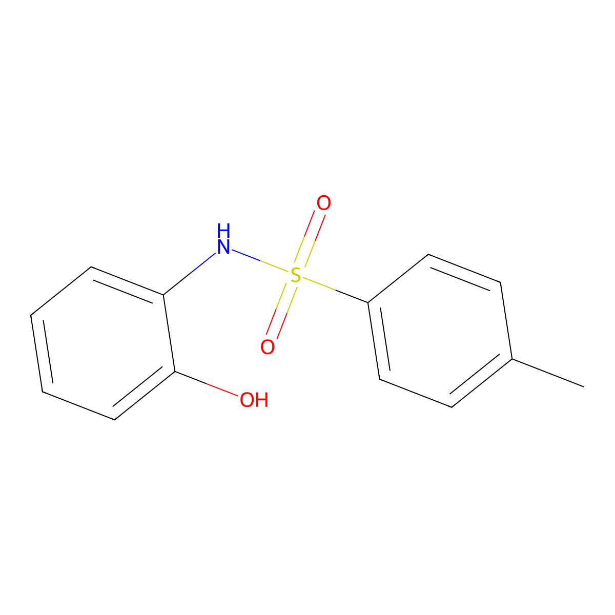 N-(2-hydroxyphenyl)-4-methylbenzenesulfonamide molecular structure, CAS 3897-39-0