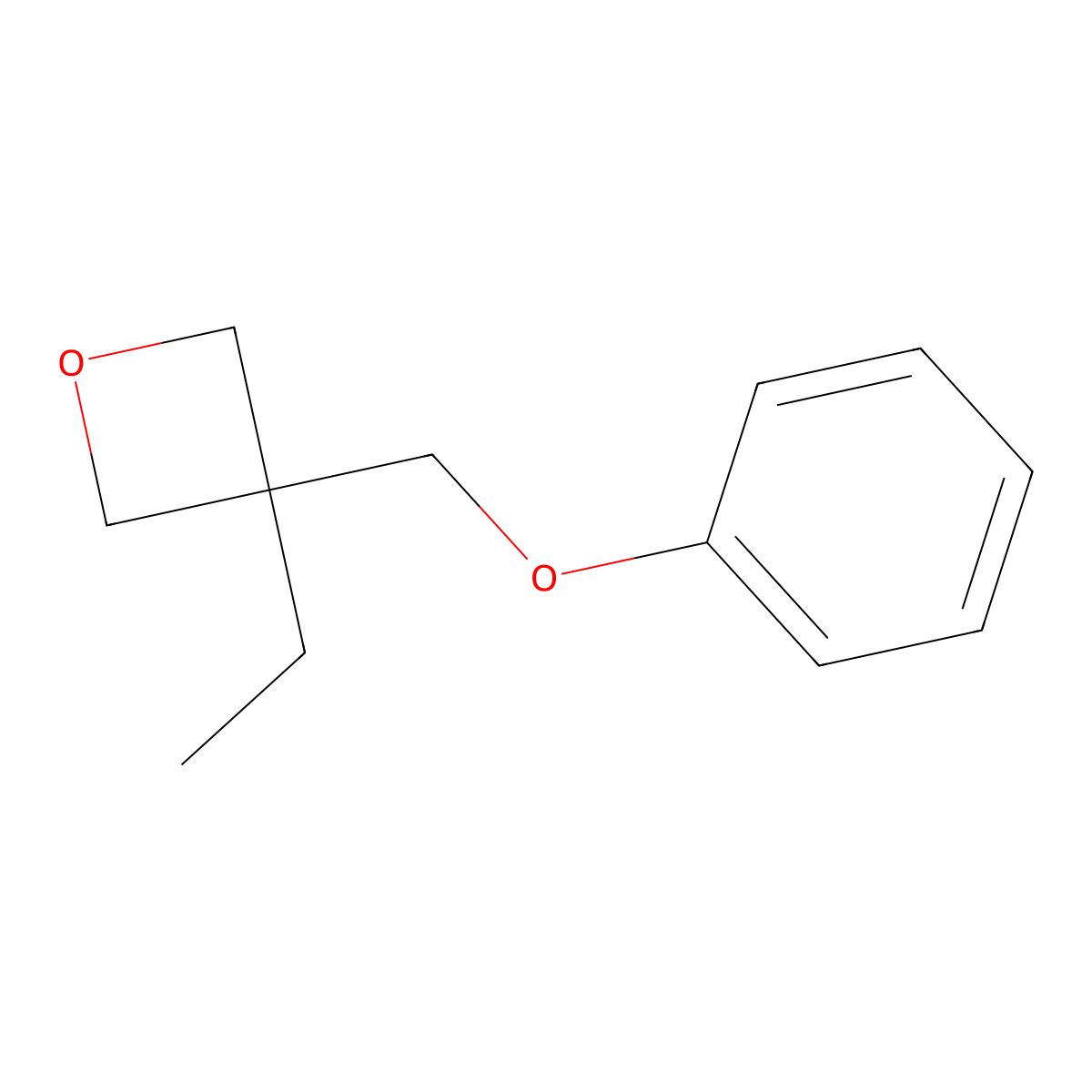 3-Ethyl-3-(phenoxymethyl)oxetane molecular structure, CAS 3897-65-2