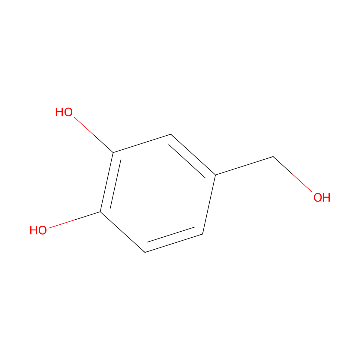 3,4-Dihydroxybenzyl Alcohol molecular structure, CAS 3897-89-0