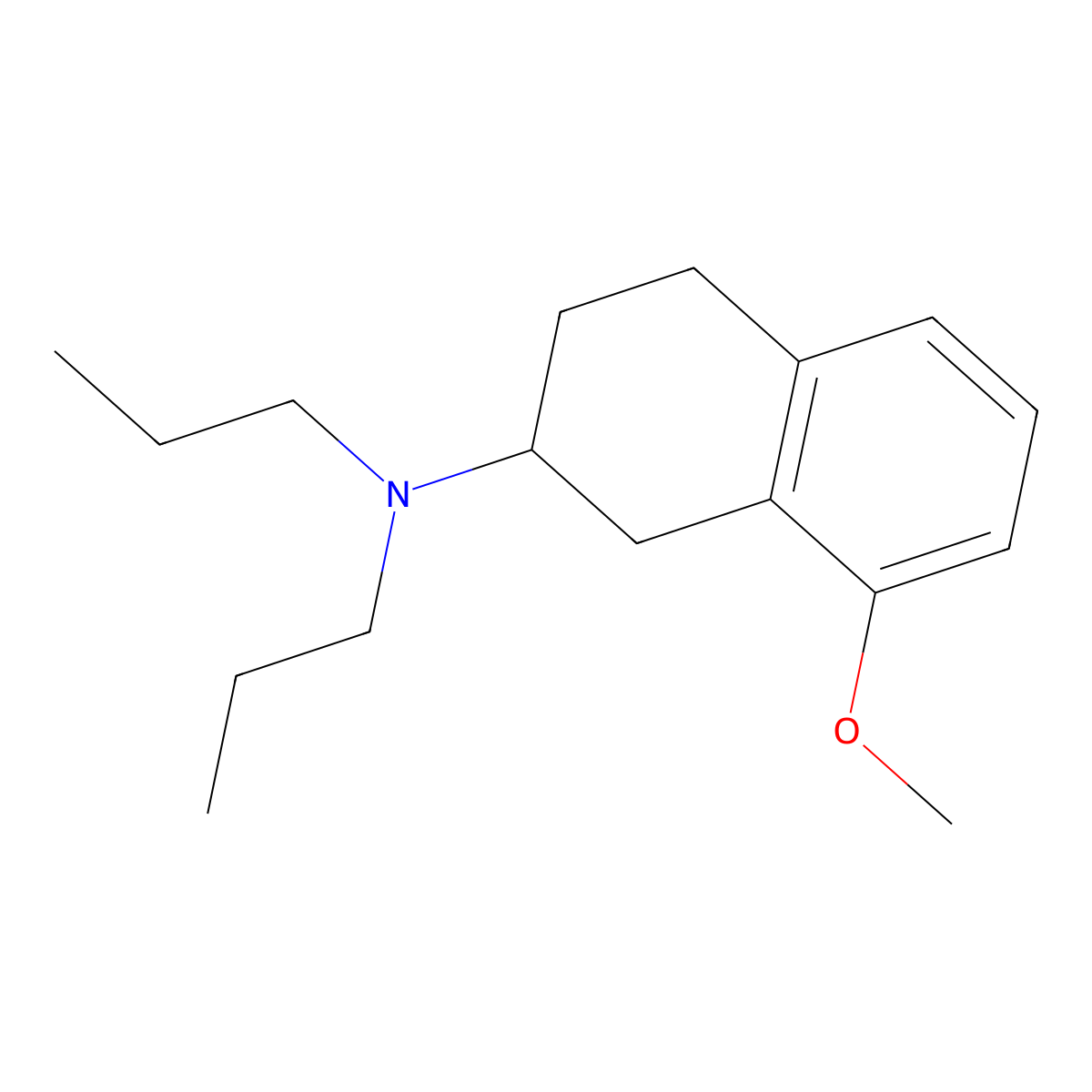 1,2,3,4-Tetrahydro-8-methoxy-N,N-dipropyl-2-naphthalenamine molecular structure, CAS 3897-94-7