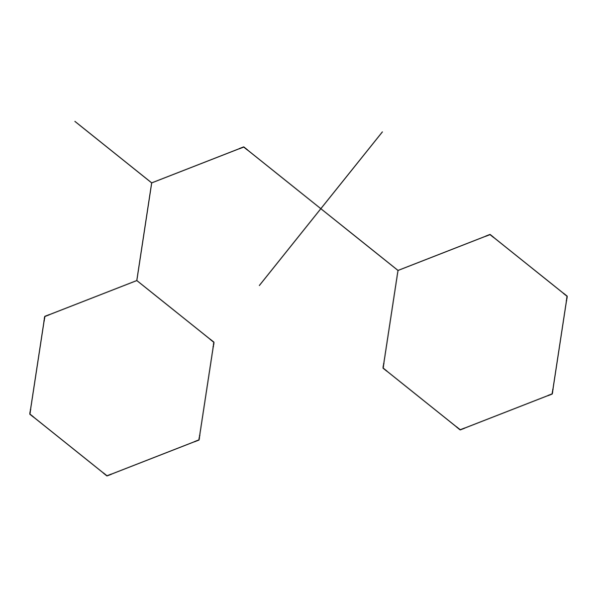 Cyclohexane, 1,1'-(1,1,3-trimethyl-1,3-propanediyl)bis- molecular structure, CAS 38970-72-8