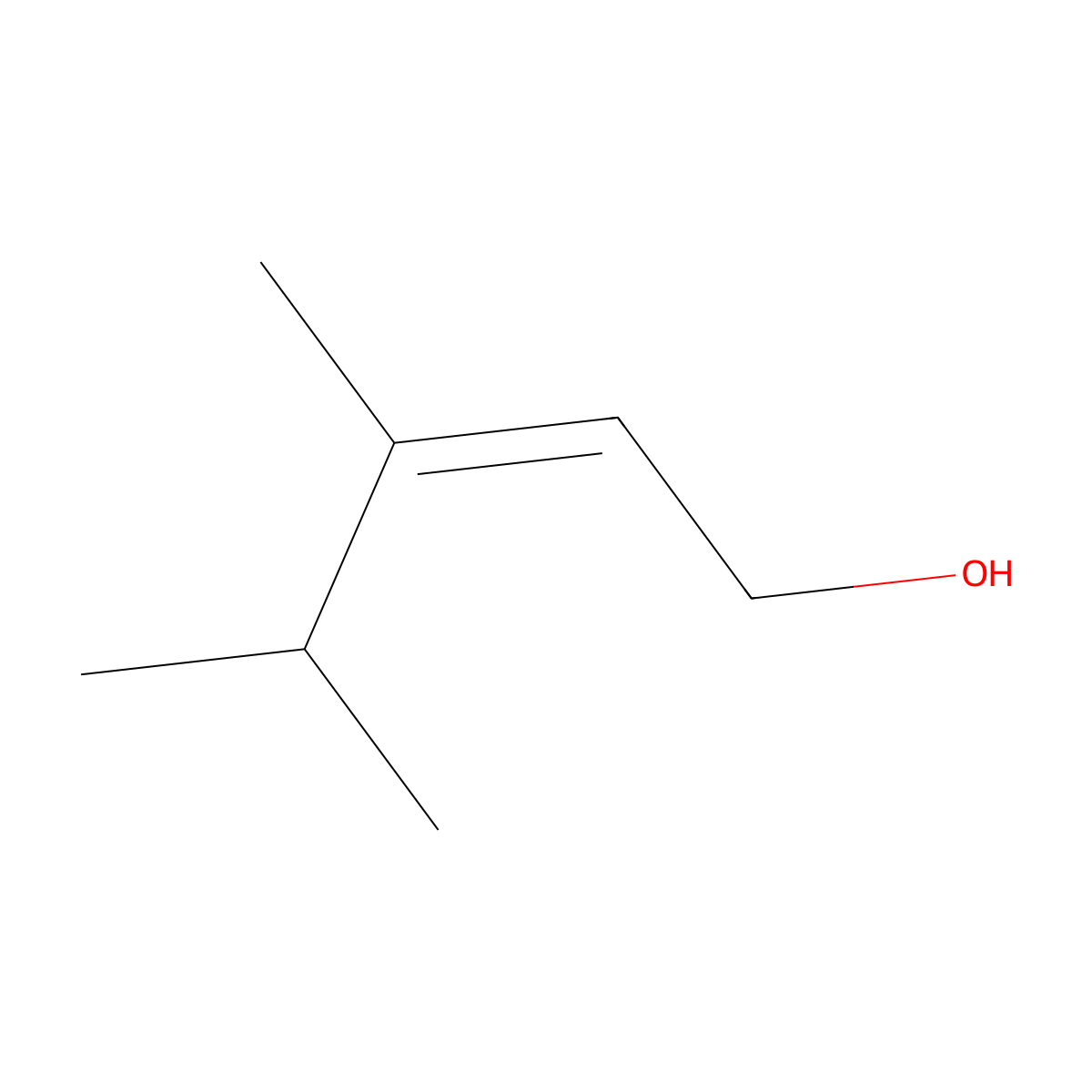 2-Penten-1-ol, 3,4-dimethyl-, (E)- molecular structure, CAS 38972-74-6