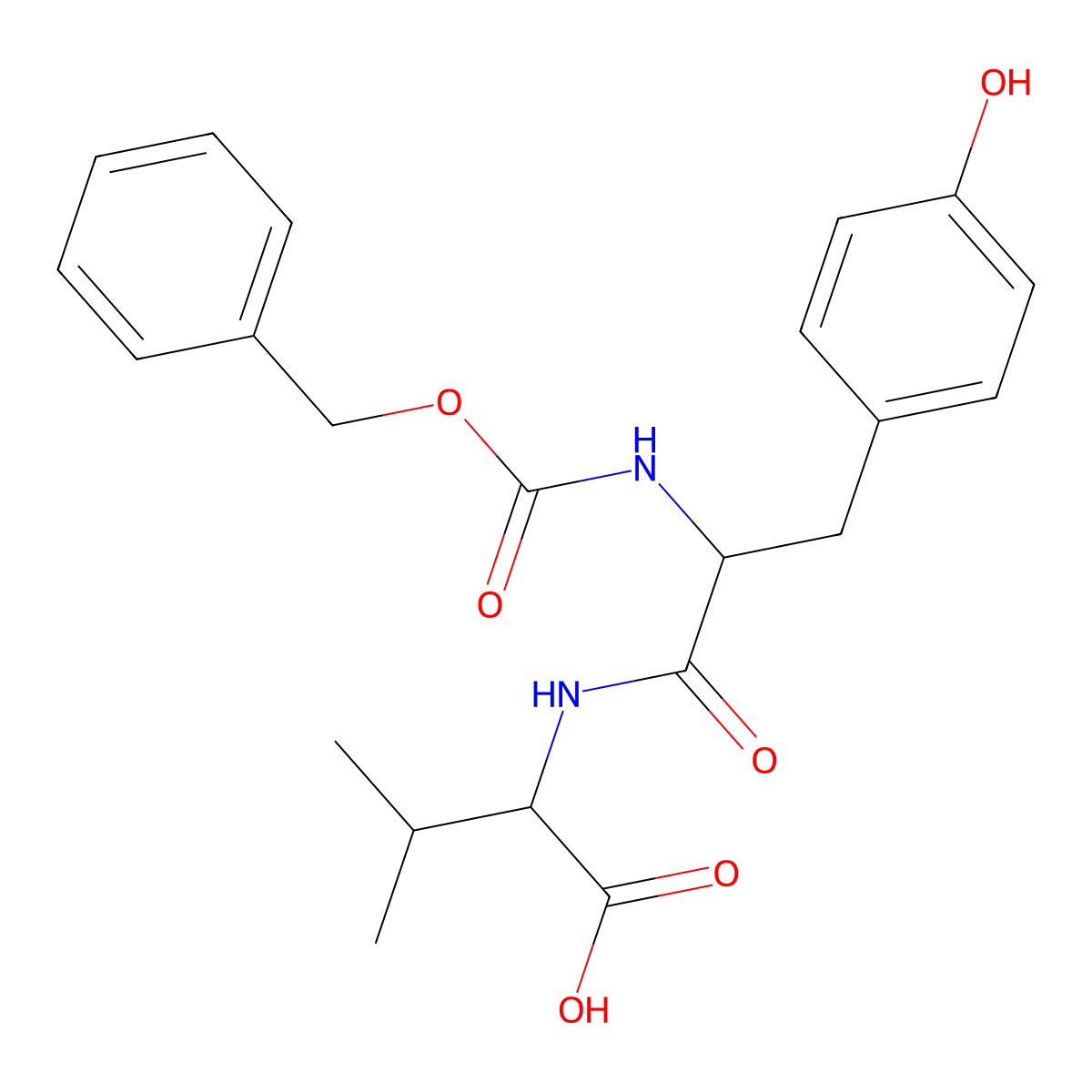 N-[(Benzyloxy)carbonyl]tyrosylvaline molecular structure, CAS 38972-89-3