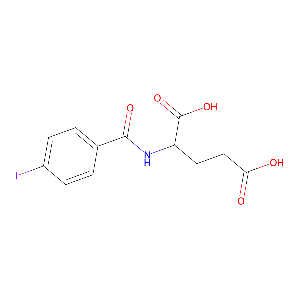 N-(4-Iodobenzoyl)-L-glutamic acid molecular structure, CAS 38974-68-4
