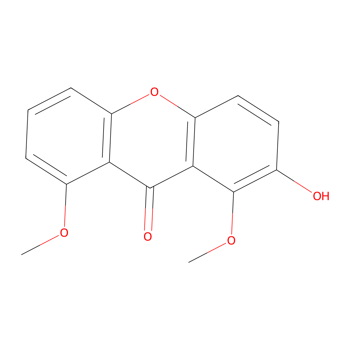 1,8-Dimethoxy-2-hydroxyxanthone molecular structure, CAS 38974-76-4