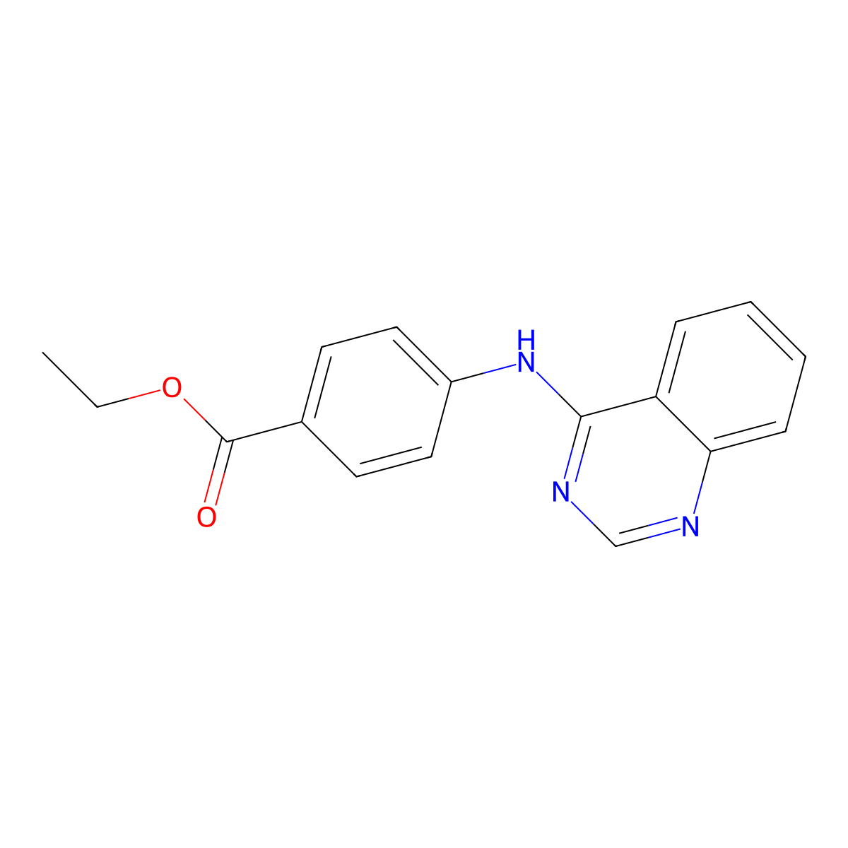 Ethyl 4-(quinazolin-4-ylamino)benzoate molecular structure, CAS 389797-99-3