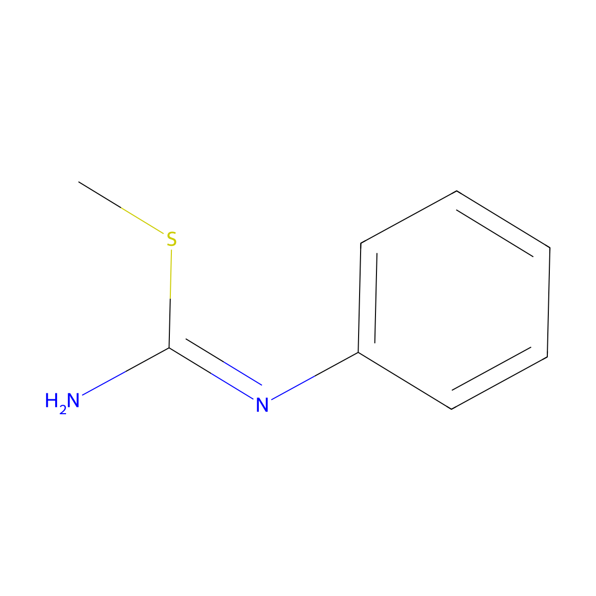 Methyl phenylcarbamimidothioate molecular structure, CAS 3898-07-5