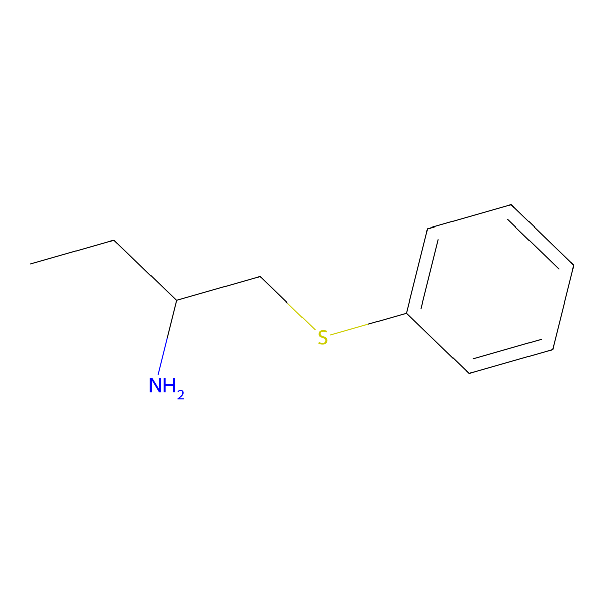 [(2-Aminobutyl)sulfanyl]benzene molecular structure, CAS 3898-25-7