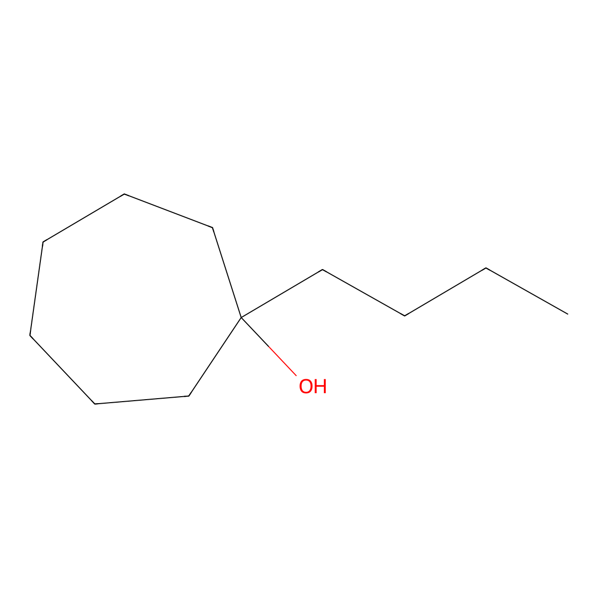 1-Butyl-cycloheptanol molecular structure, CAS 3898-34-8