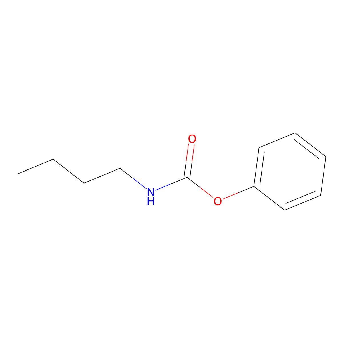 Phenyl n-butylcarbamate molecular structure, CAS 3898-47-3