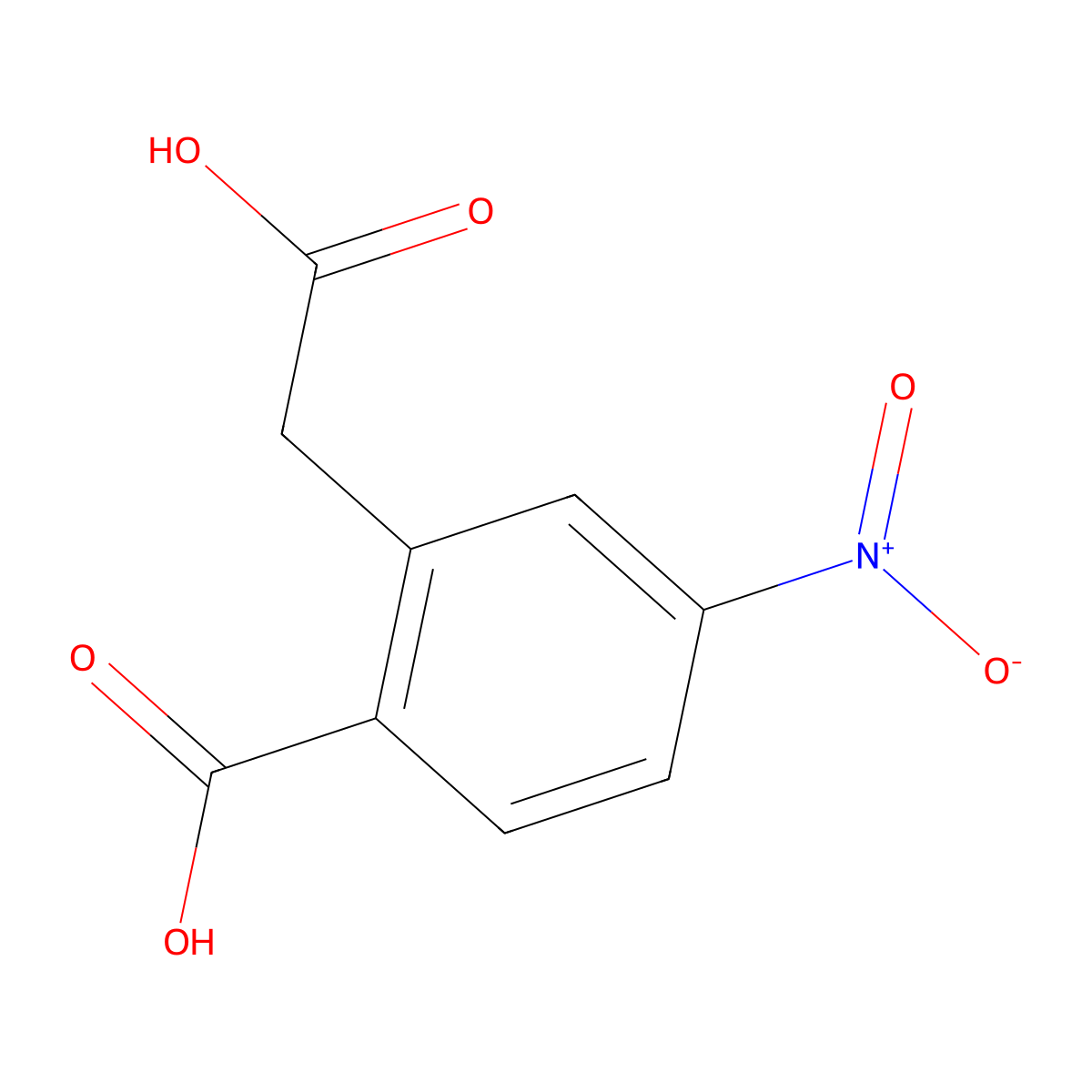 2-(Carboxymethyl)-4-nitrobenzoic acid molecular structure, CAS 3898-66-6