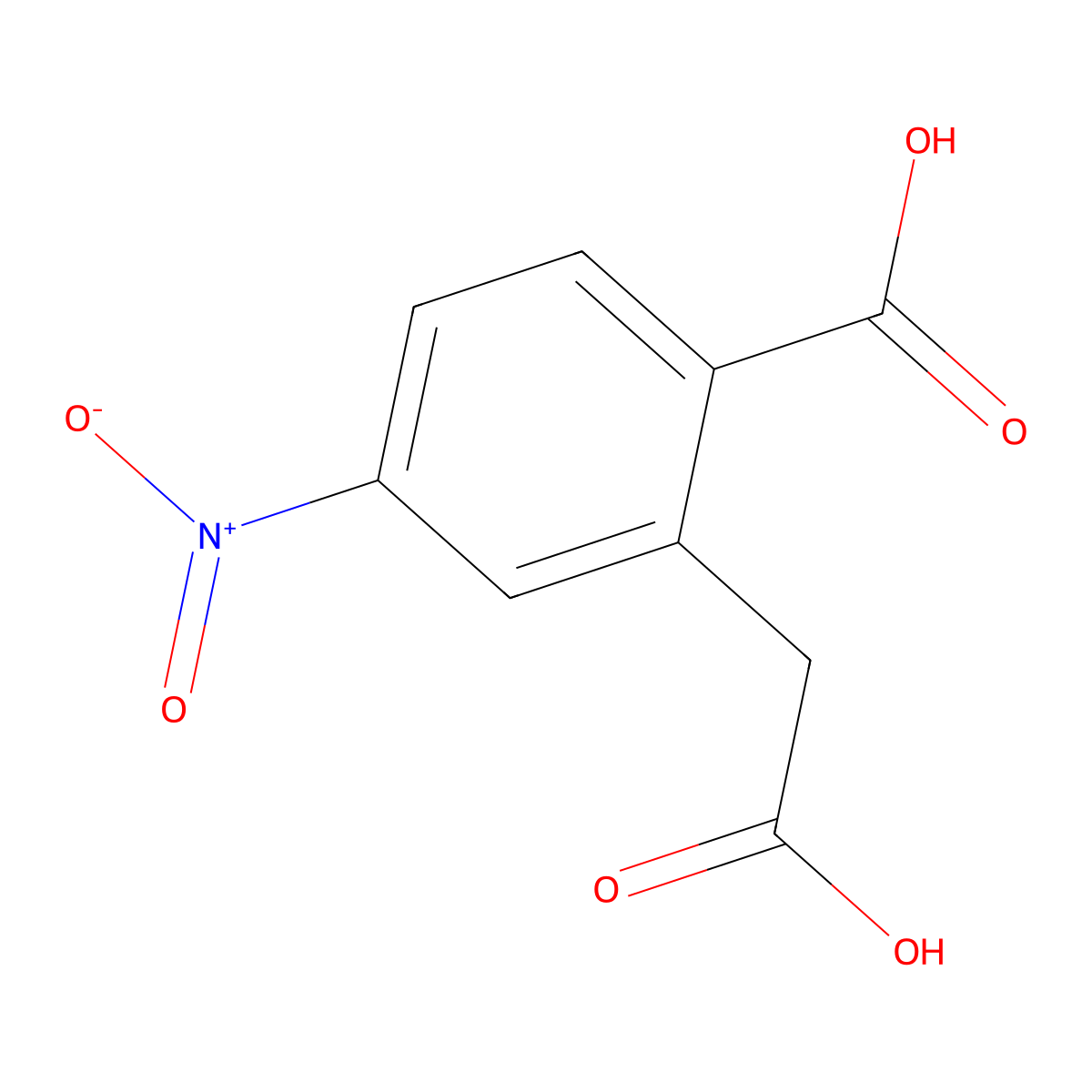 2-(Carboxymethyl)-4-nitrobenzoic acid molecular structure, CAS 3898-66-6