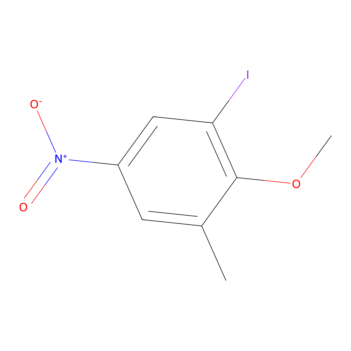 1-Iodo-2-methoxy-3-methyl-5-nitrobenzene molecular structure, CAS 389806-31-9