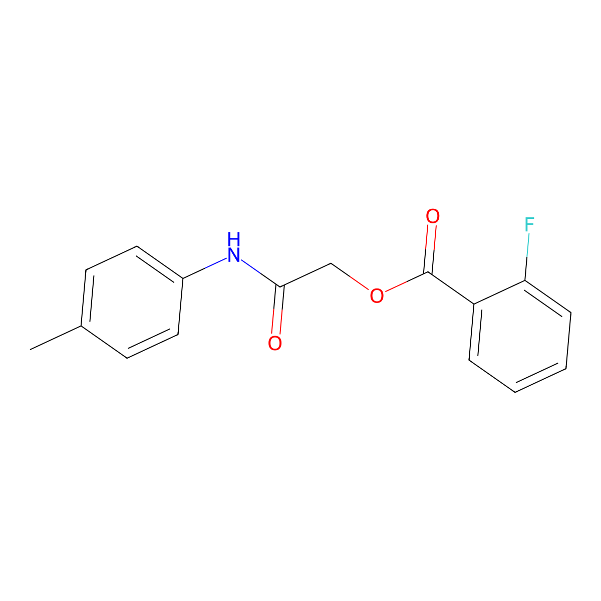 2-[(4-Methylphenyl)amino]-2-oxoethyl 2-fluorobenzoate molecular structure, CAS 389810-18-8