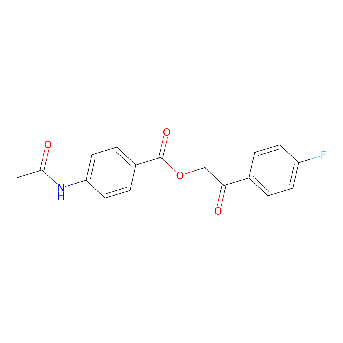 2-(4-Fluorophenyl)-2-oxoethyl 4-(acetylamino)benzoate molecular structure, CAS 389810-19-9