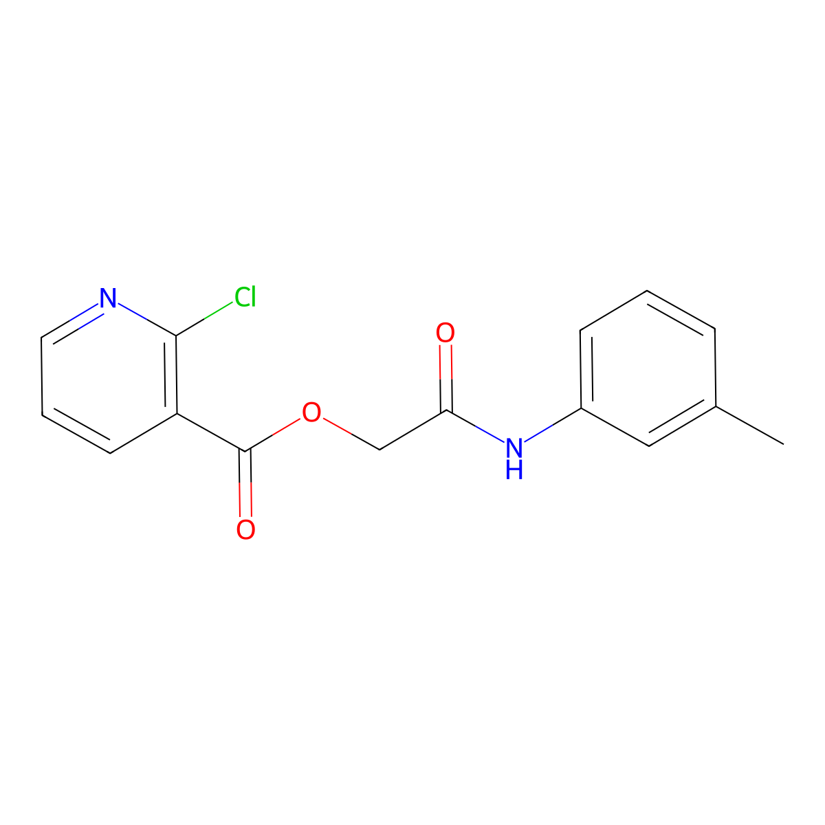 [(3-Methylphenyl)carbamoyl]methyl 2-chloropyridine-3-carboxylate molecular structure, CAS 389810-30-4