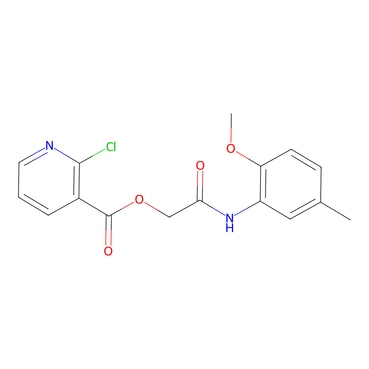 [(2-Methoxy-5-methylphenyl)carbamoyl]methyl 2-chloropyridine-3-carboxylate molecular structure, CAS 389810-32-6