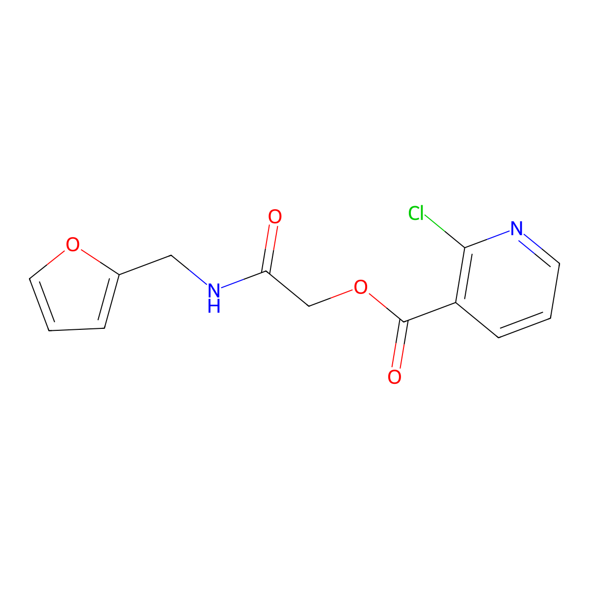 [2-(Furan-2-ylmethylamino)-2-oxoethyl] 2-chloropyridine-3-carboxylate molecular structure, CAS 389810-39-3