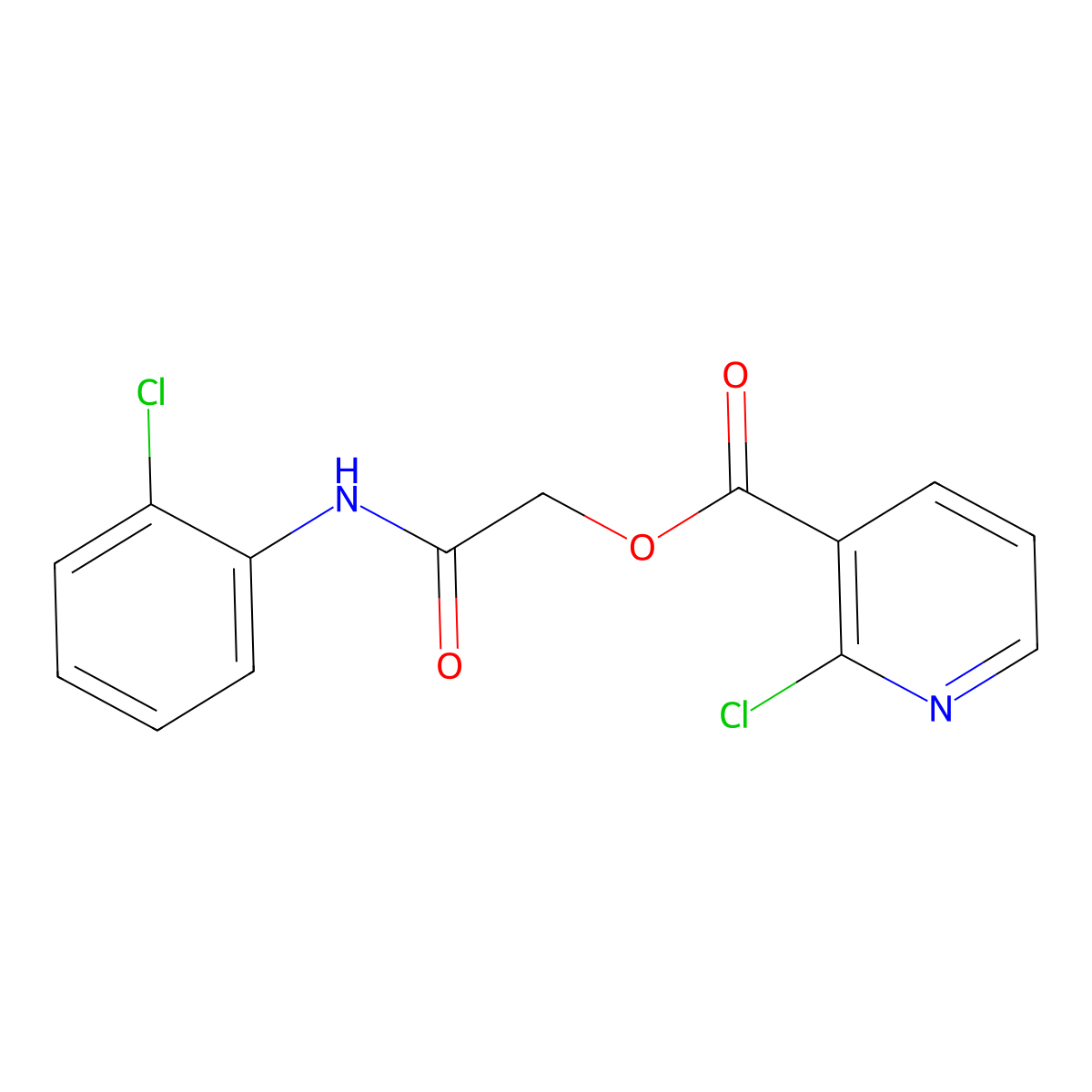 [(2-Chlorophenyl)carbamoyl]methyl 2-chloropyridine-3-carboxylate molecular structure, CAS 389810-47-3