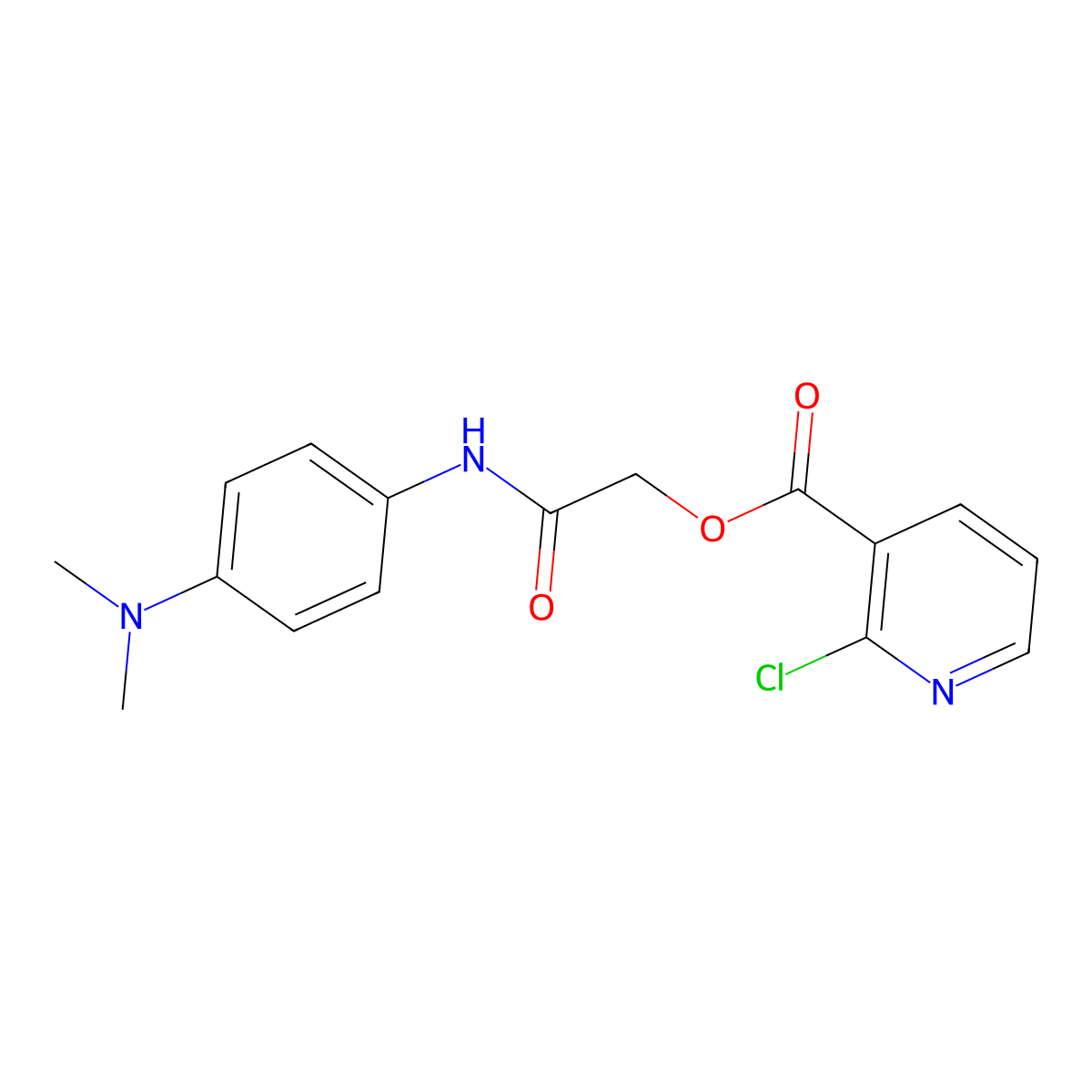 {[4-(Dimethylamino)phenyl]carbamoyl}methyl 2-chloropyridine-3-carboxylate molecular structure, CAS 389810-92-8