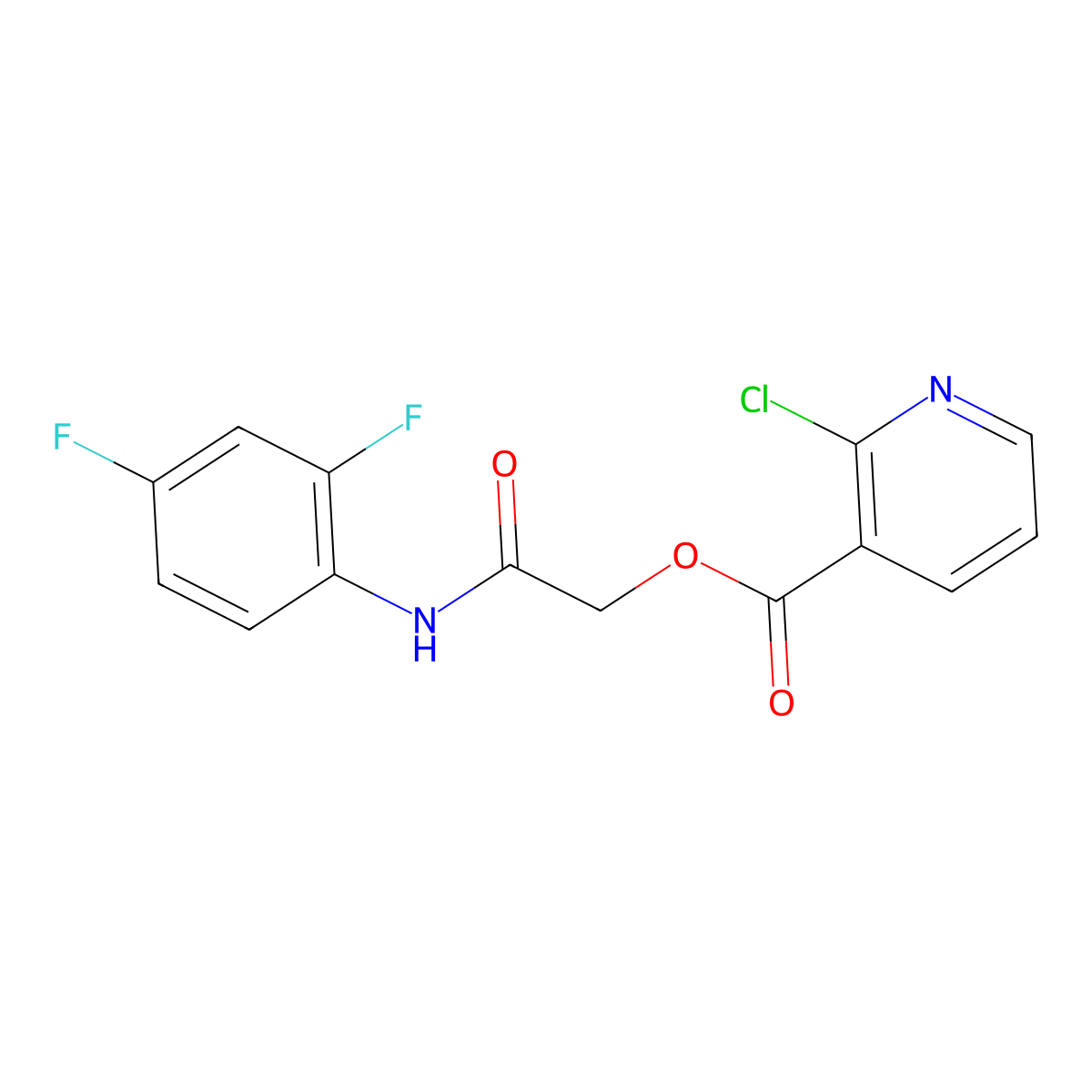 [(2,4-Difluorophenyl)carbamoyl]methyl 2-chloropyridine-3-carboxylate molecular structure, CAS 389810-95-1