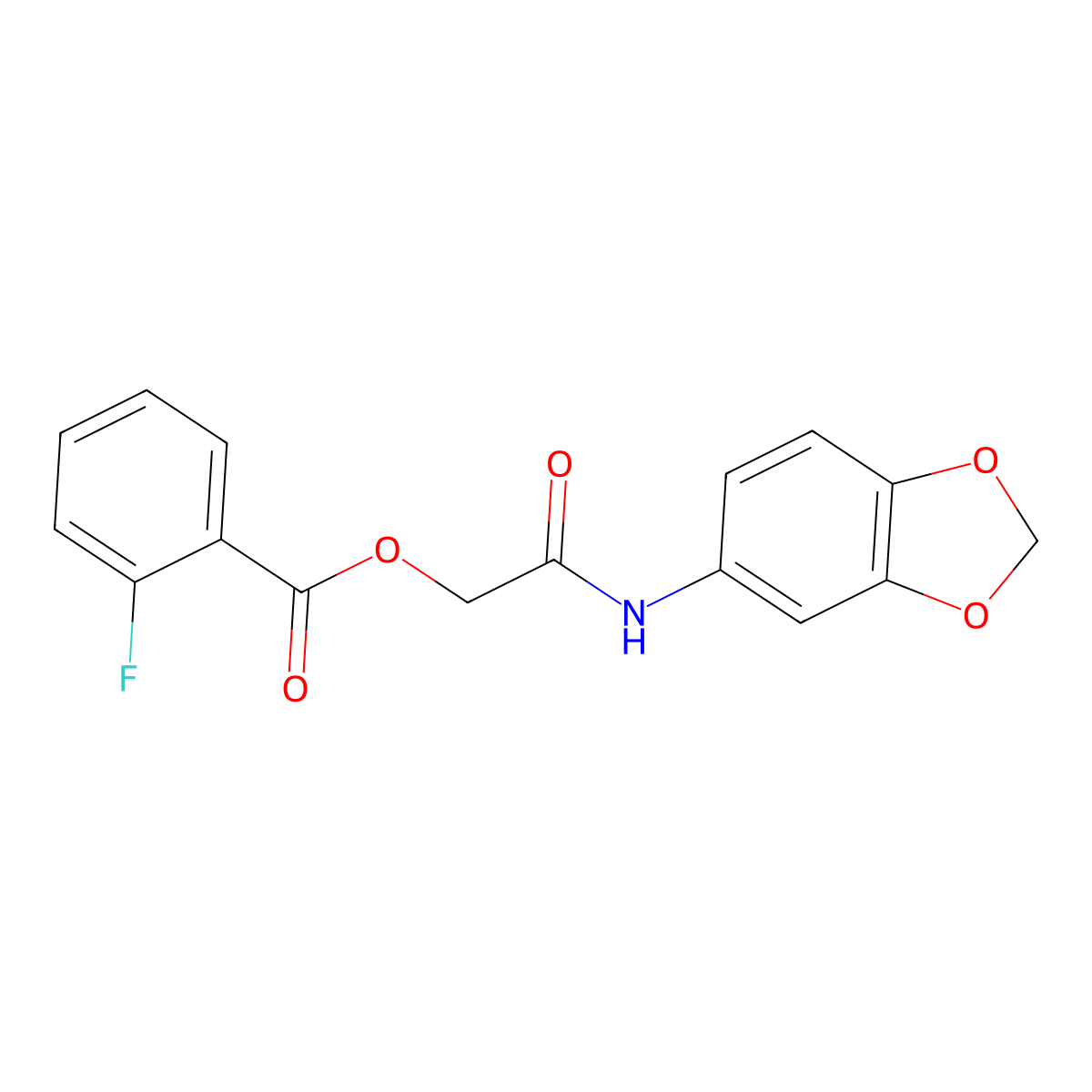 [2-(1,3-Benzodioxol-5-ylamino)-2-oxoethyl] 2-fluorobenzoate molecular structure, CAS 389810-97-3