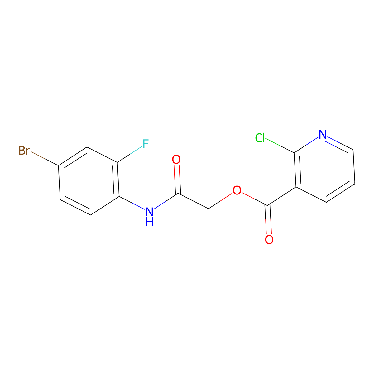 [(4-Bromo-2-fluorophenyl)carbamoyl]methyl 2-chloropyridine-3-carboxylate molecular structure, CAS 389811-06-7