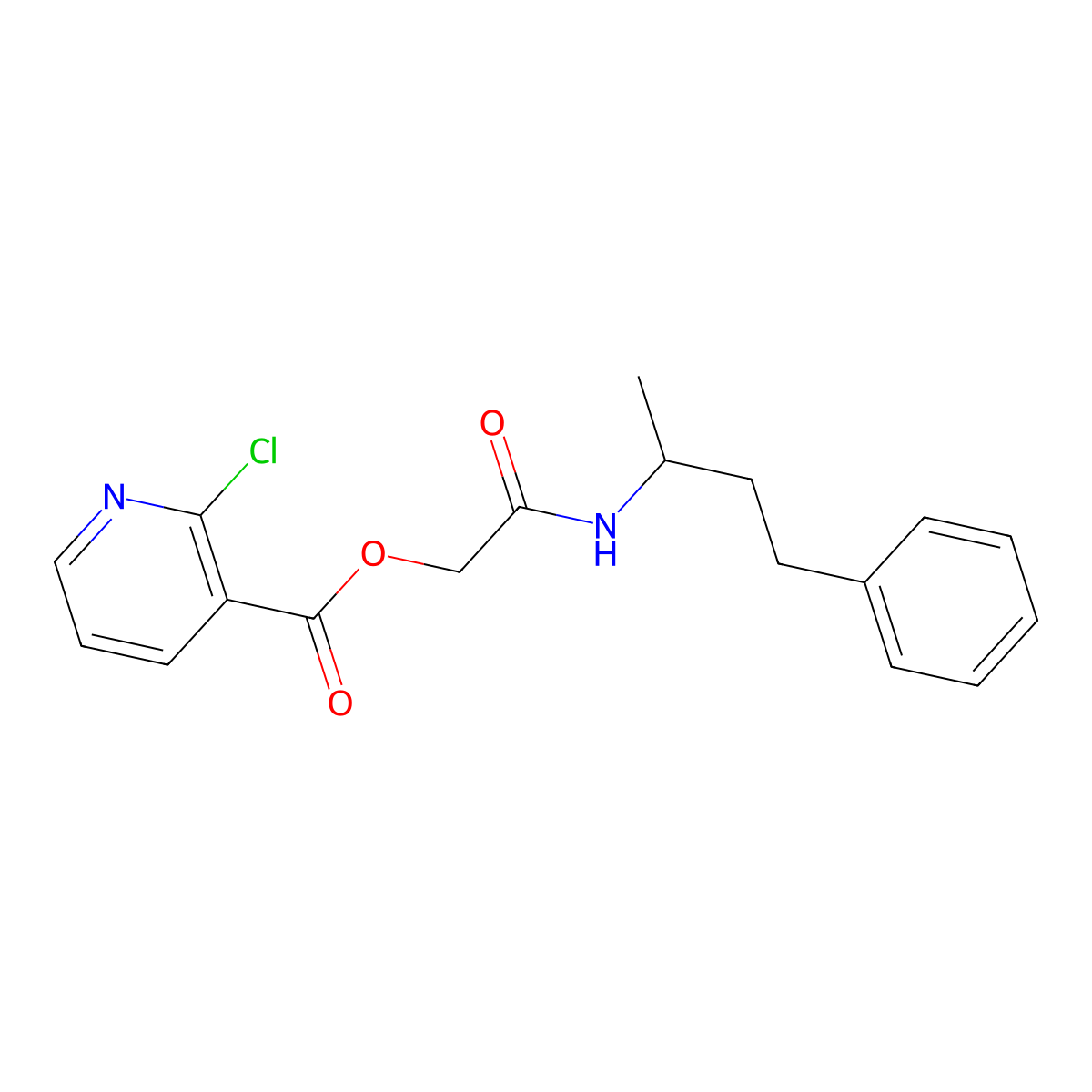 [(4-Phenylbutan-2-yl)carbamoyl]methyl 2-chloropyridine-3-carboxylate molecular structure, CAS 389811-12-5