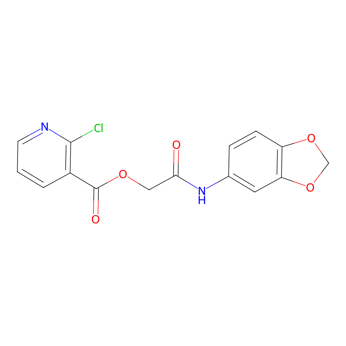 [2-(1,3-Benzodioxol-5-ylamino)-2-oxoethyl] 2-chloropyridine-3-carboxylate molecular structure, CAS 389811-44-3
