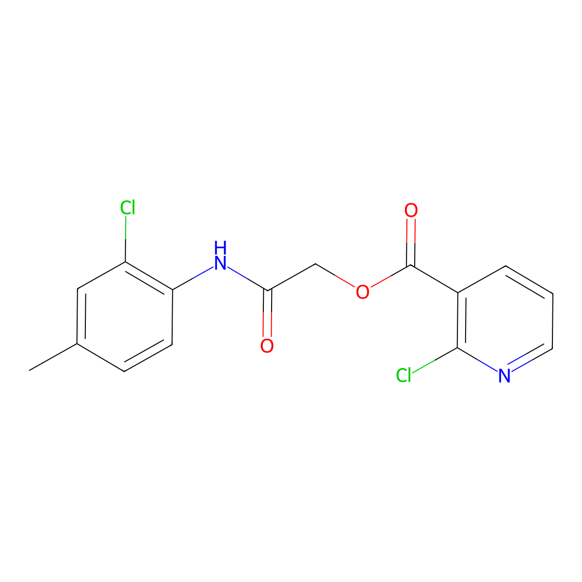 [2-(2-Chloro-4-methylanilino)-2-oxoethyl] 2-chloropyridine-3-carboxylate molecular structure, CAS 389812-24-2