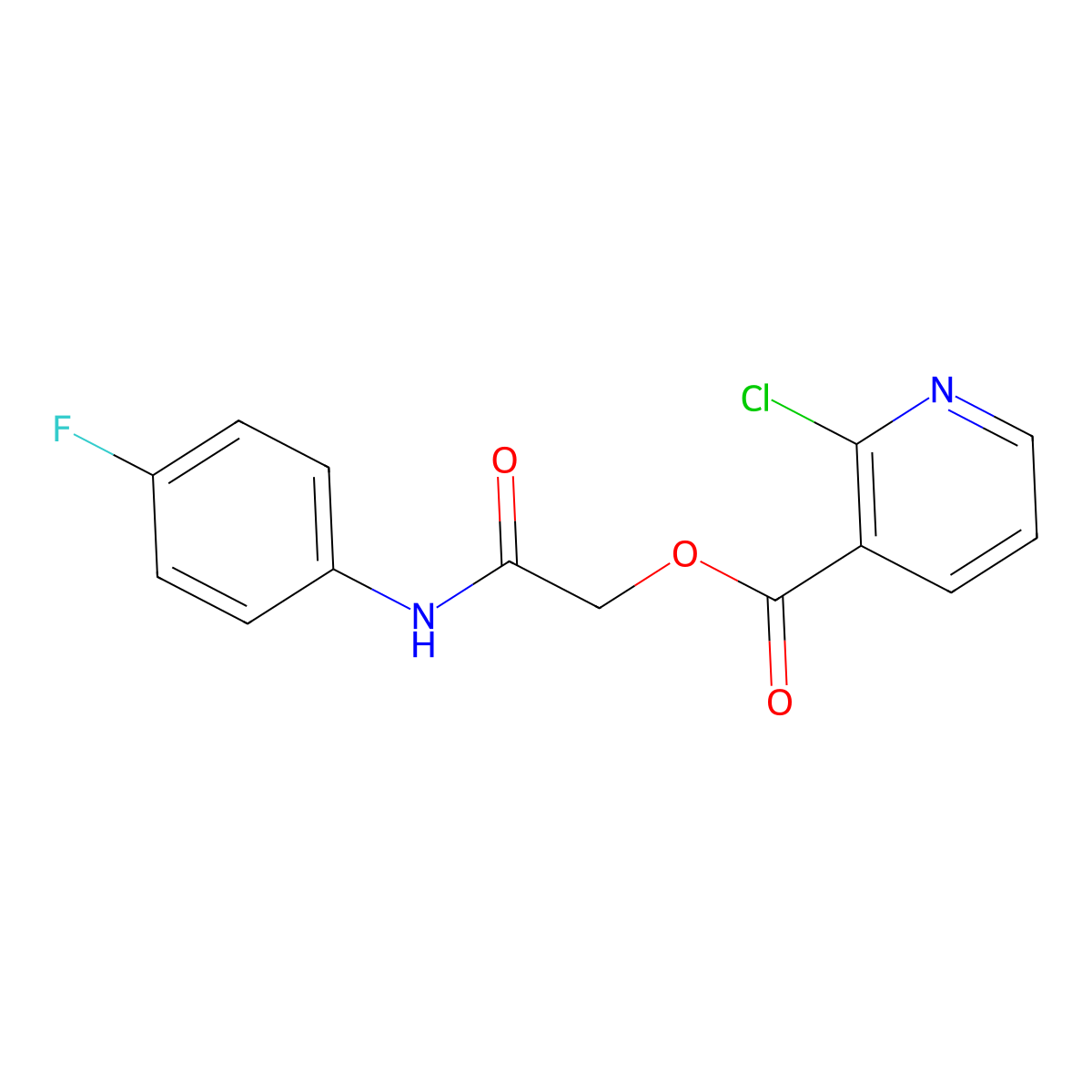 [(4-Fluorophenyl)carbamoyl]methyl 2-chloropyridine-3-carboxylate molecular structure, CAS 389812-28-6