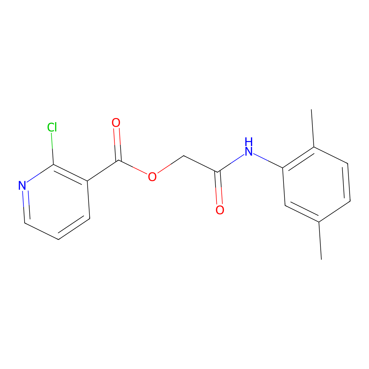 [(2,5-Dimethylphenyl)carbamoyl]methyl 2-chloropyridine-3-carboxylate molecular structure, CAS 389812-83-3
