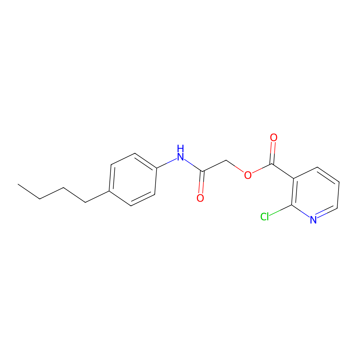 [(4-Butylphenyl)carbamoyl]methyl 2-chloropyridine-3-carboxylate molecular structure, CAS 389813-14-3