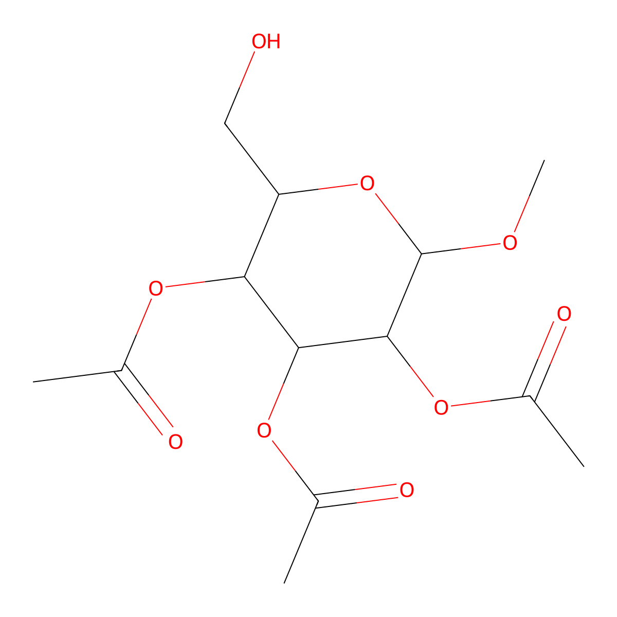 alpha-D-Galactopyranoside, methyl, 2,3,4-triacetate molecular structure, CAS 38982-57-9