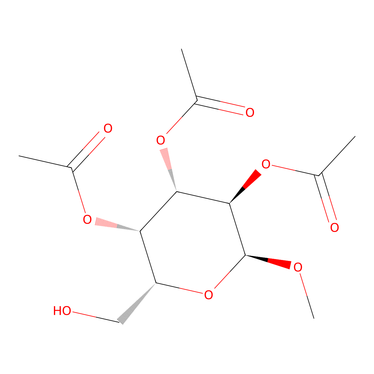 alpha-D-Galactopyranoside, methyl, 2,3,4-triacetate molecular structure, CAS 38982-57-9