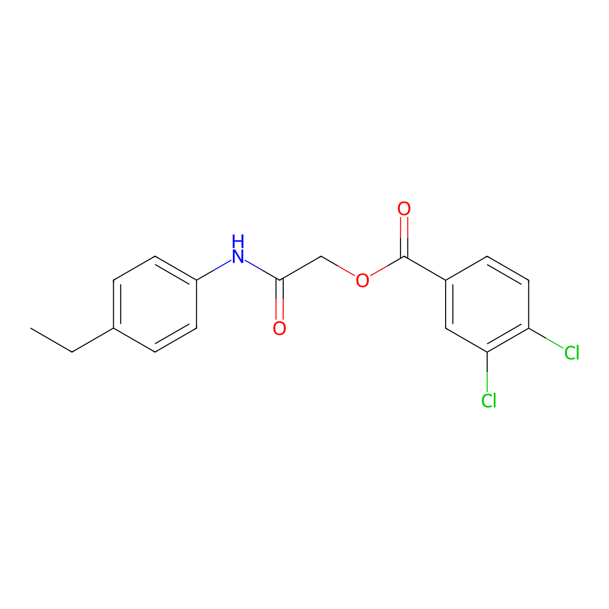 [2-(4-Ethylanilino)-2-oxoethyl] 3,4-dichlorobenzoate molecular structure, CAS 389820-55-7