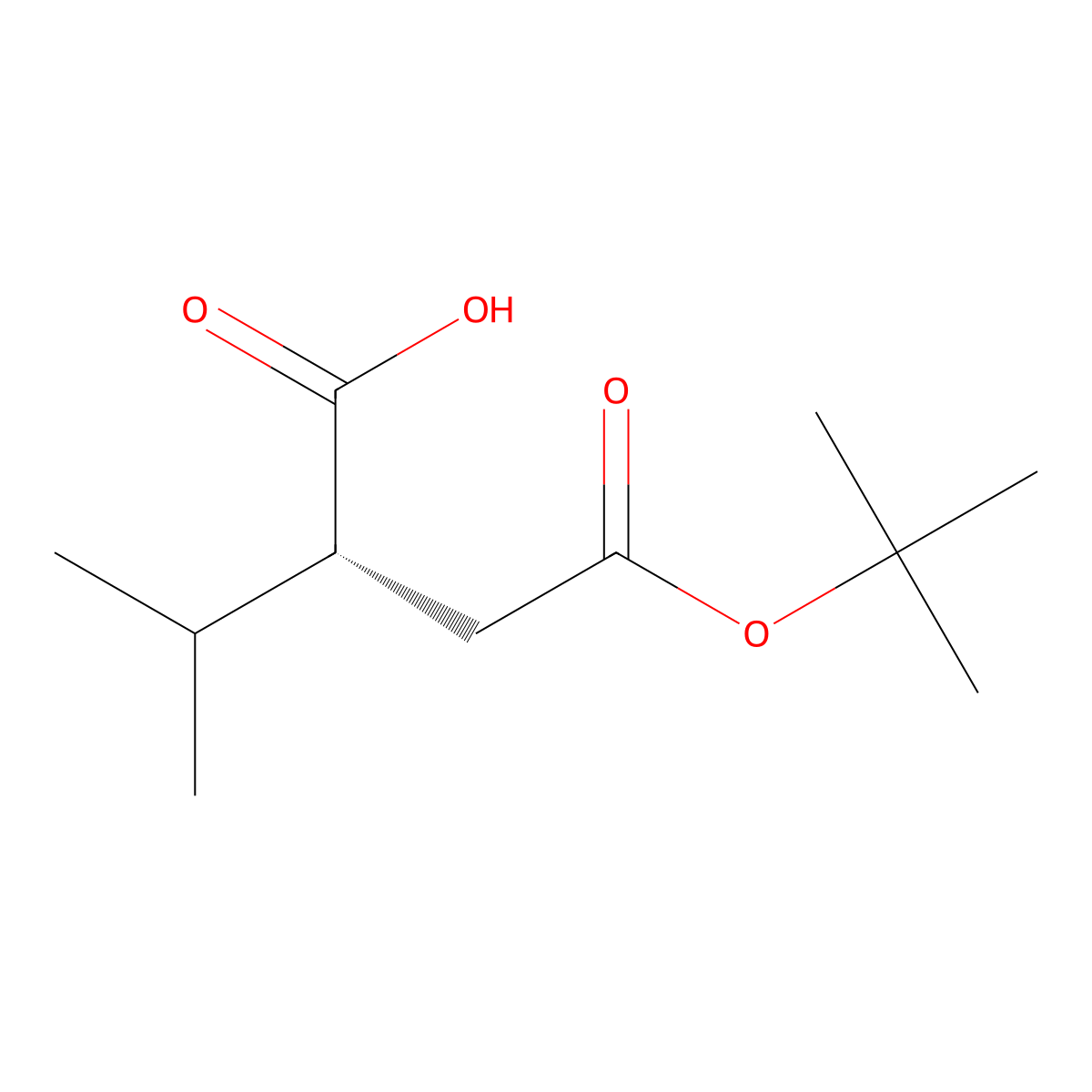 (R)-4-(Tert-butoxy)-2-isopropyl-4-oxobutanoic acid molecular structure, CAS 389843-61-2