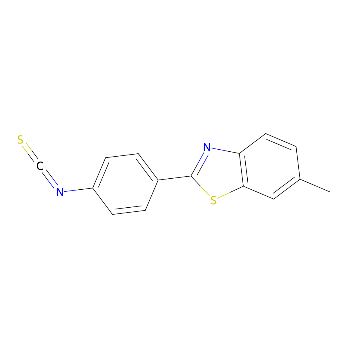 2-(4-Isothiocyanatophenyl)-6-methyl-1,3-benzothiazole molecular structure, CAS 38985-69-2
