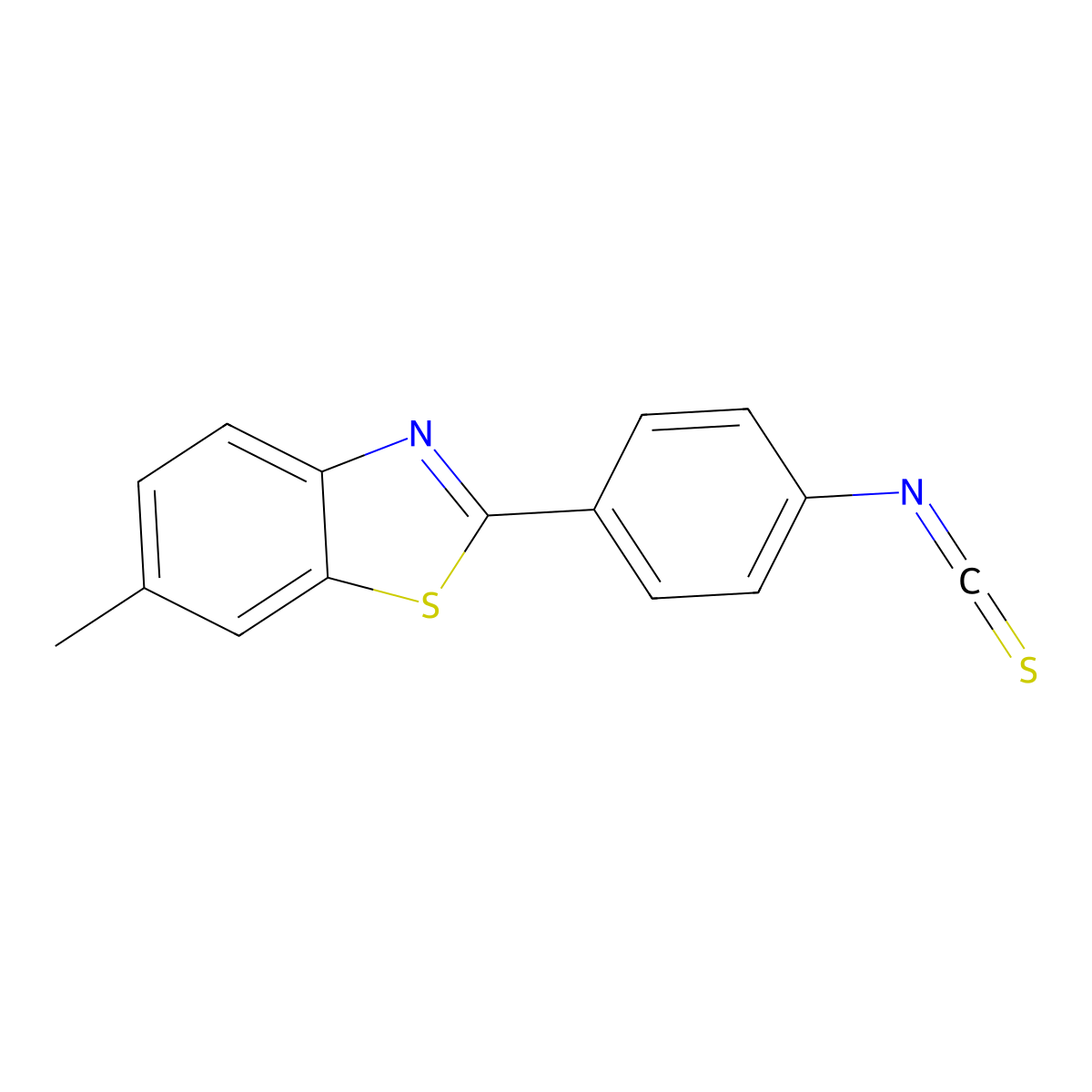 2-(4-Isothiocyanatophenyl)-6-methyl-1,3-benzothiazole molecular structure, CAS 38985-69-2