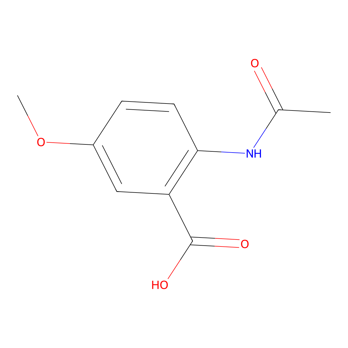 2-Acetamido-5-methoxybenzoic acid molecular structure, CAS 38985-80-7
