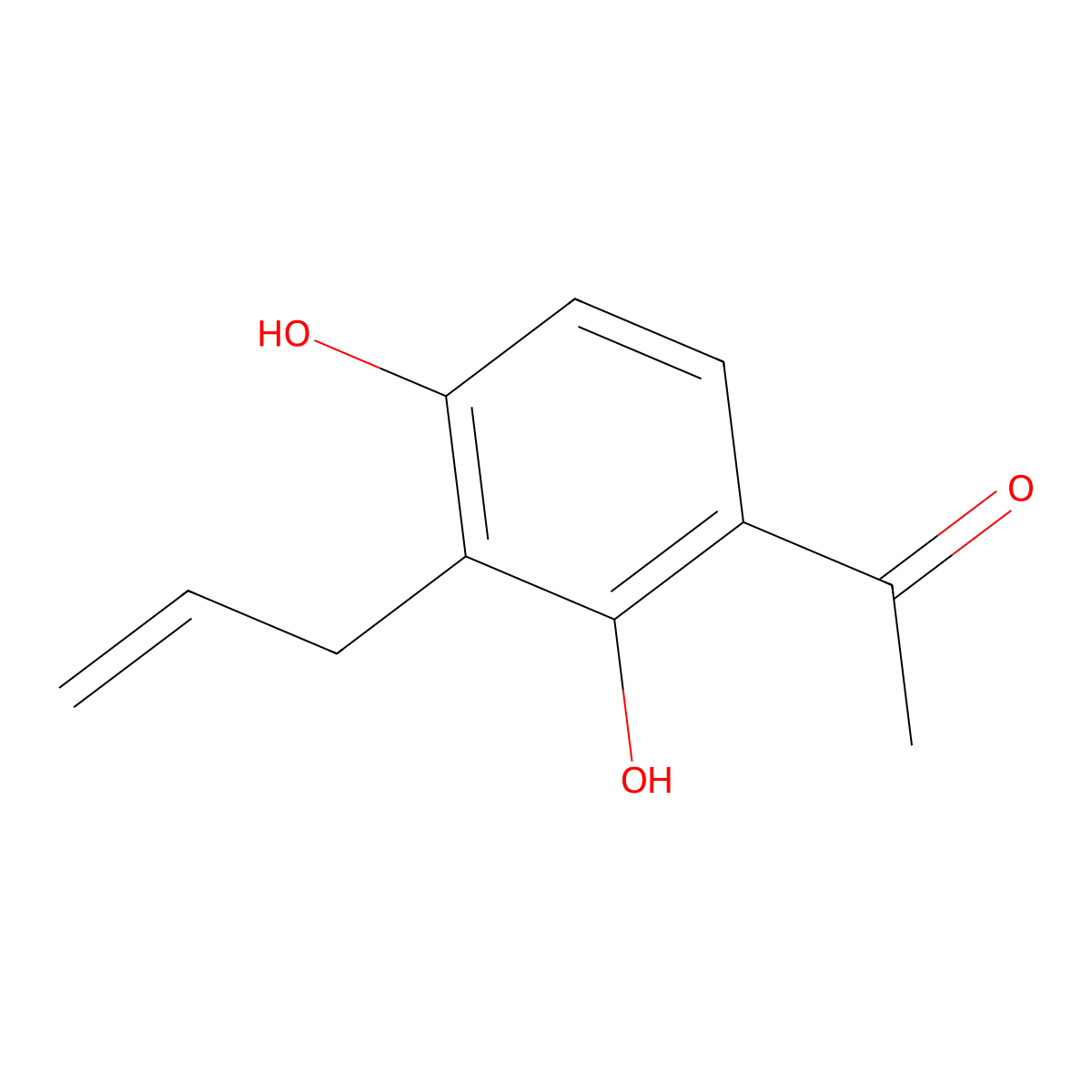 1-(3-Allyl-2,4-dihydroxyphenyl)ethanone molecular structure, CAS 38987-00-7