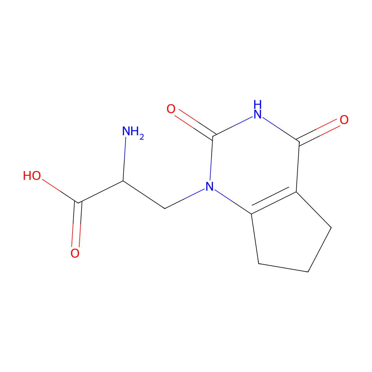 (S)-2-Amino-3-(1,3,5,7-Pentahydro-2,4-Dioxo-Cyclopenta(E)Pyrimidin-1-Yl) Proionic Acid molecular structure, CAS 389888-02-2
