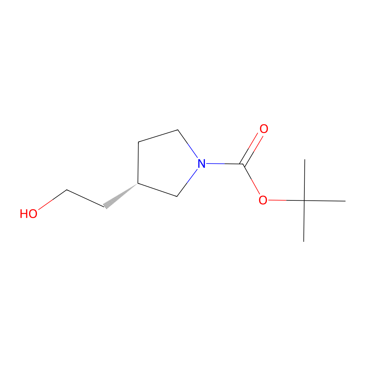 tert-butyl (3S)-3-(2-hydroxyethyl)pyrrolidine-1-carboxylate molecular structure, CAS 389889-72-9