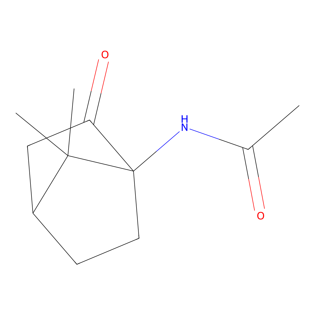 N-(7,7-Dimethyl-2-oxobicyclo[2.2.1]heptan-1-yl)acetamide molecular structure, CAS 38989-04-7