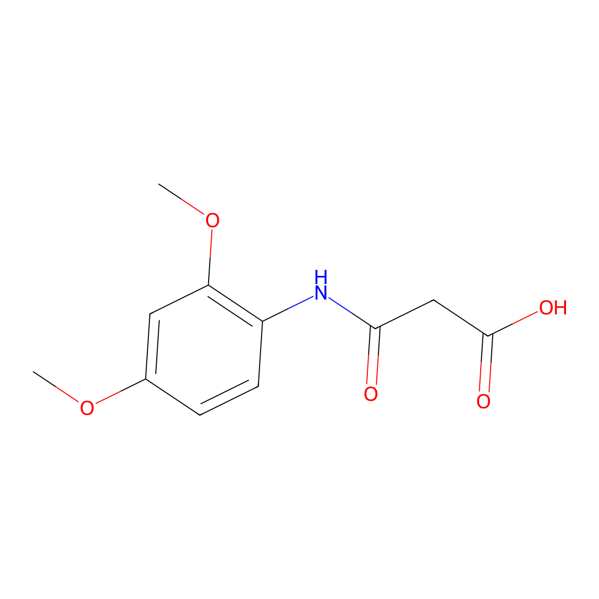 3-[(2,4-Dimethoxyphenyl)amino]-3-oxopropanoic acid molecular structure, CAS 38989-32-1