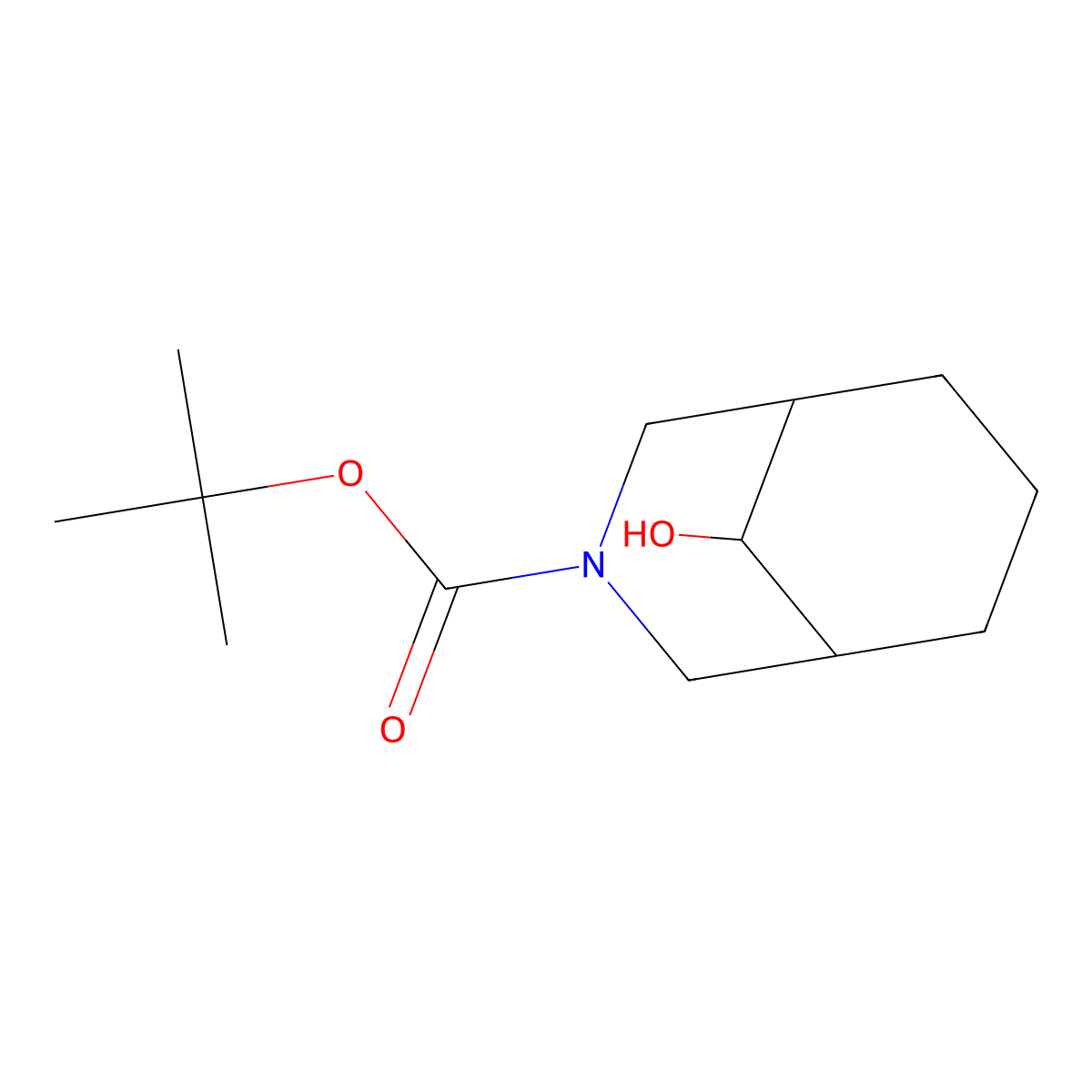 Tert-butyl 9-hydroxy-3-azabicyclo[3.3.1]nonane-3-carboxylate molecular structure, CAS 389890-40-8