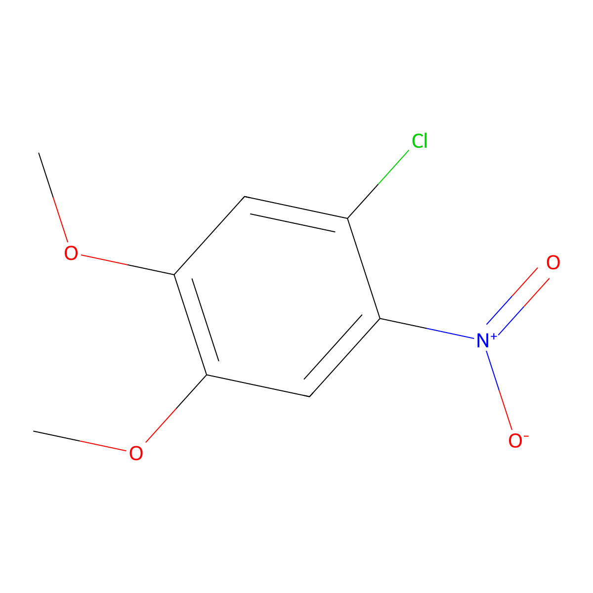 1-Chloro-4,5-dimethoxy-2-nitrobenzene molecular structure, CAS 3899-65-8