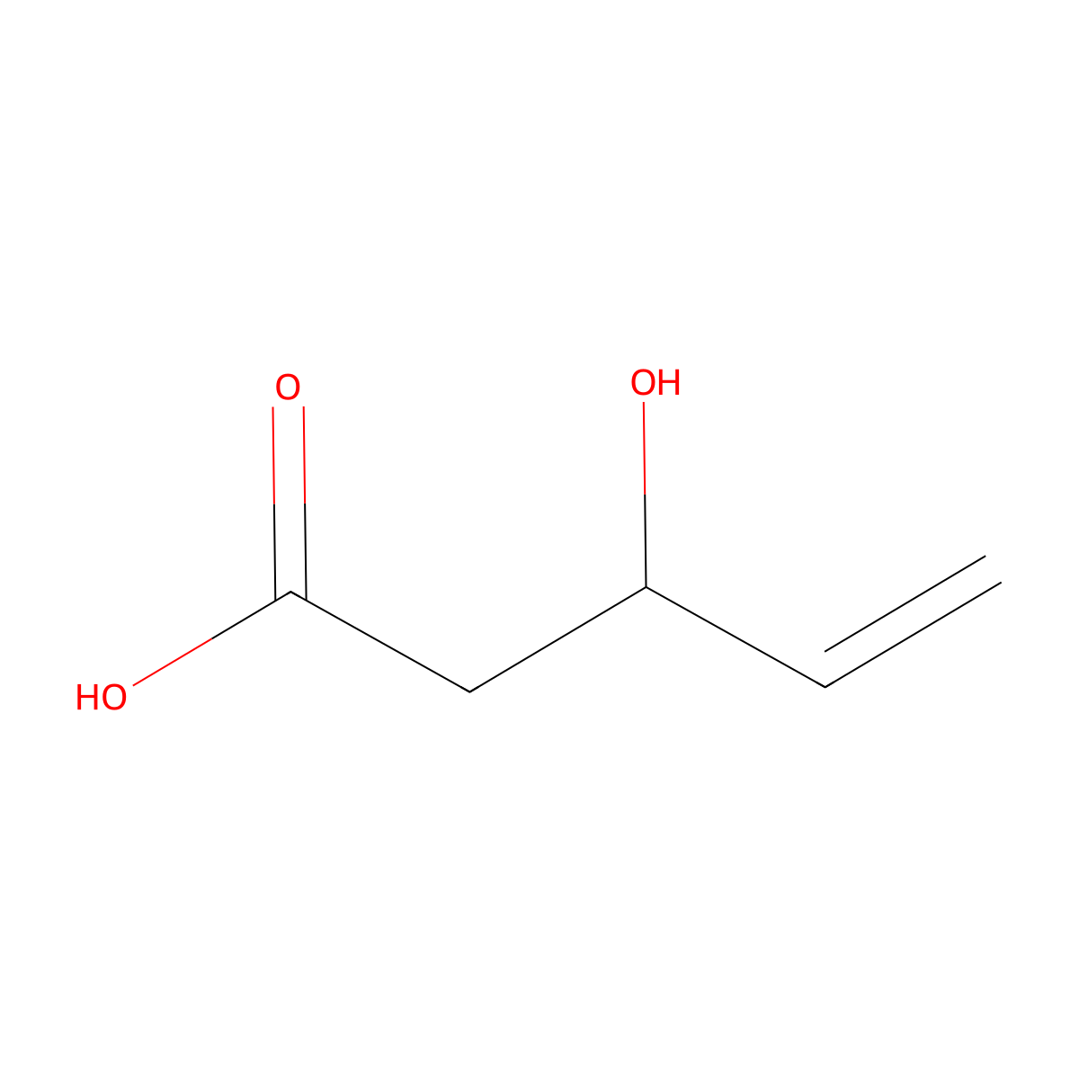 3-Hydroxy-4-pentenoic acid molecular structure, CAS 38996-03-1