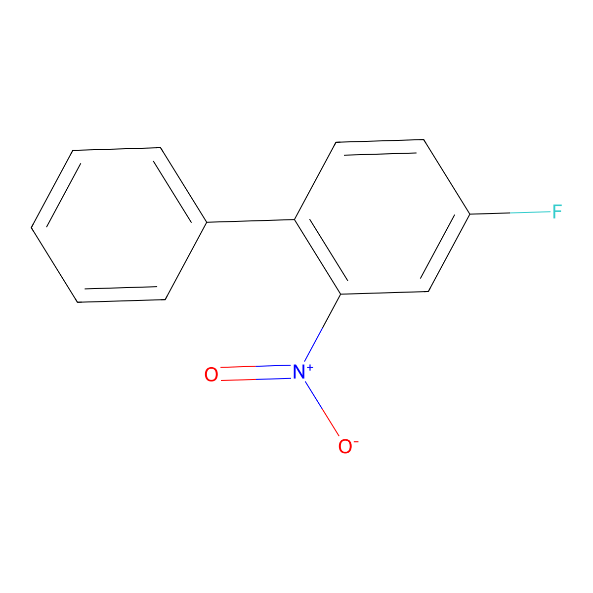 4-Fluoro-2-nitro-1,1'-biphenyl molecular structure, CAS 390-06-7