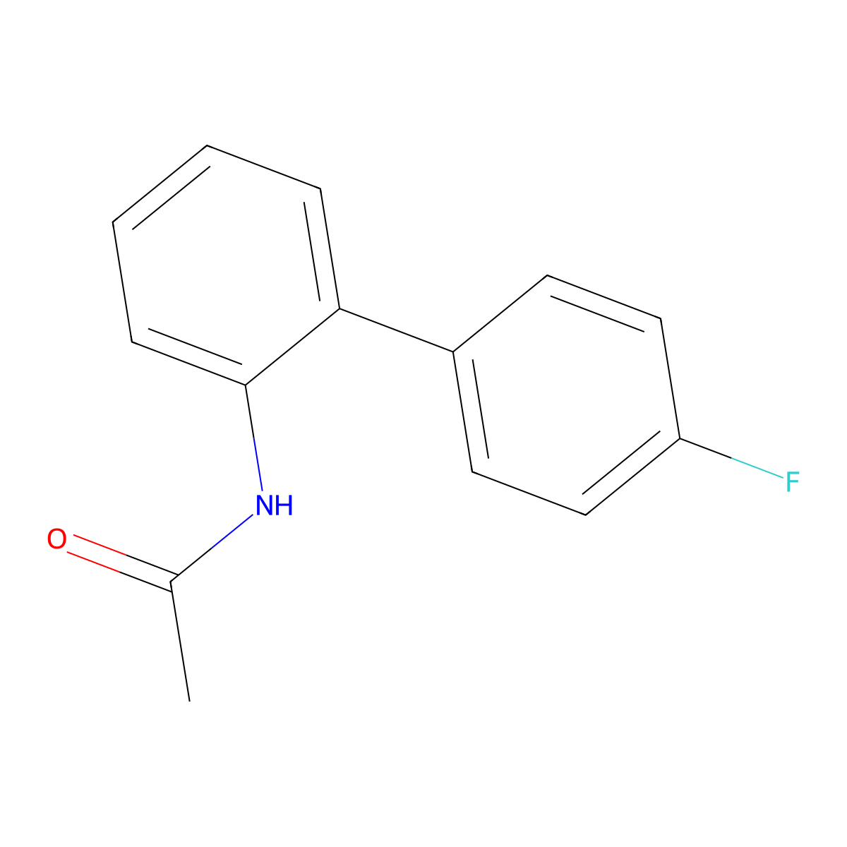 N-{4'-fluoro-[1,1'-biphenyl]-2-yl}acetamide molecular structure, CAS 390-80-7